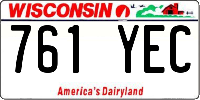 WI license plate 761YEC