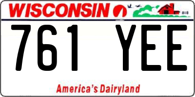 WI license plate 761YEE