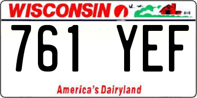 WI license plate 761YEF