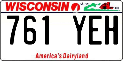 WI license plate 761YEH
