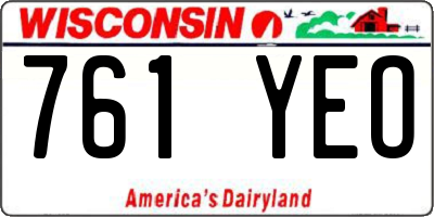 WI license plate 761YEO