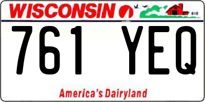 WI license plate 761YEQ