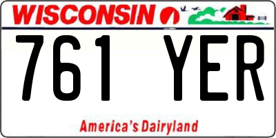 WI license plate 761YER