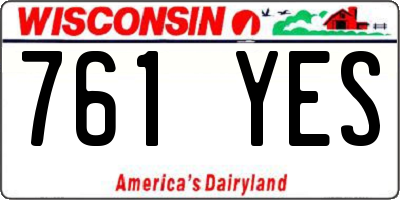 WI license plate 761YES