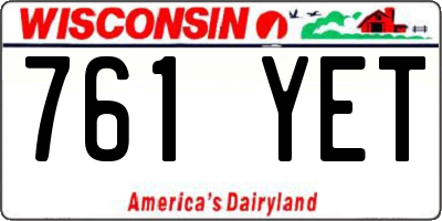 WI license plate 761YET