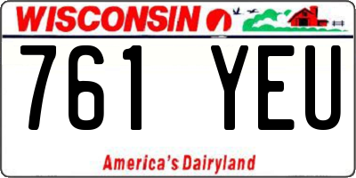 WI license plate 761YEU