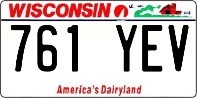WI license plate 761YEV