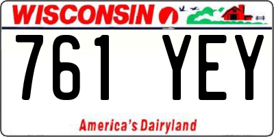 WI license plate 761YEY