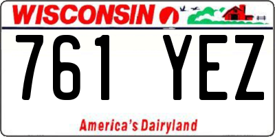 WI license plate 761YEZ