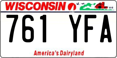 WI license plate 761YFA