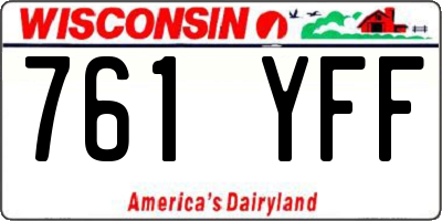 WI license plate 761YFF