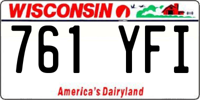 WI license plate 761YFI