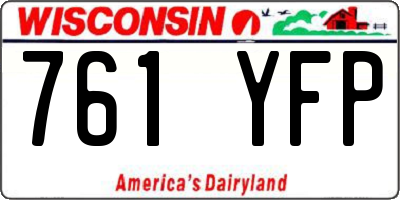 WI license plate 761YFP
