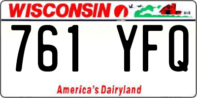 WI license plate 761YFQ