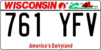 WI license plate 761YFV