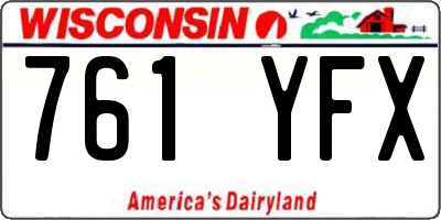 WI license plate 761YFX