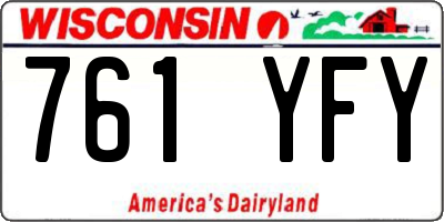 WI license plate 761YFY