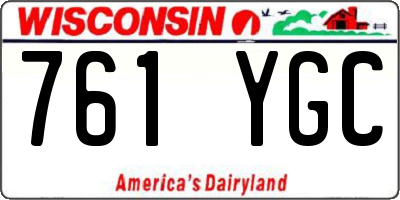 WI license plate 761YGC