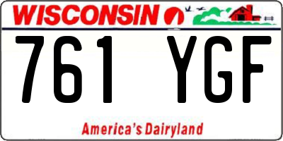 WI license plate 761YGF
