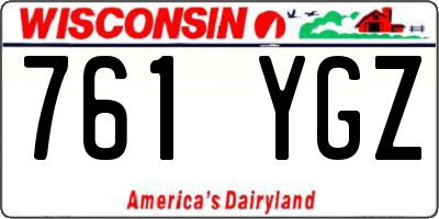 WI license plate 761YGZ