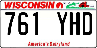 WI license plate 761YHD