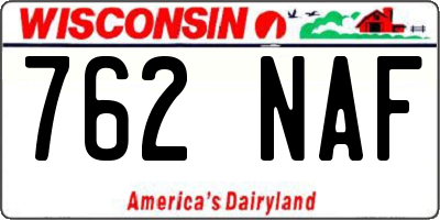 WI license plate 762NAF