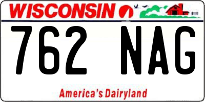 WI license plate 762NAG