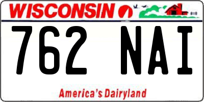 WI license plate 762NAI