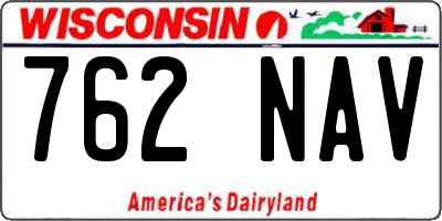 WI license plate 762NAV