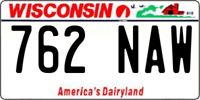 WI license plate 762NAW