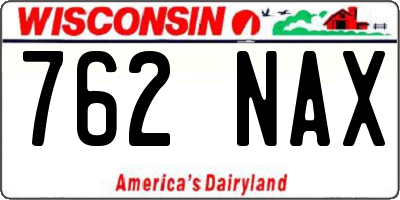 WI license plate 762NAX