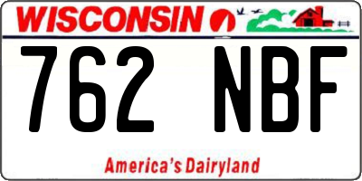 WI license plate 762NBF