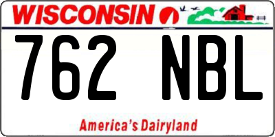 WI license plate 762NBL
