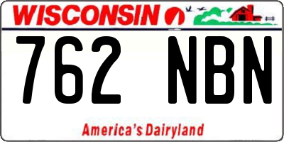 WI license plate 762NBN