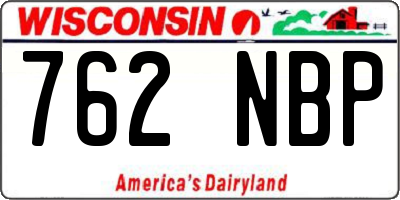 WI license plate 762NBP