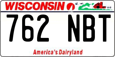 WI license plate 762NBT