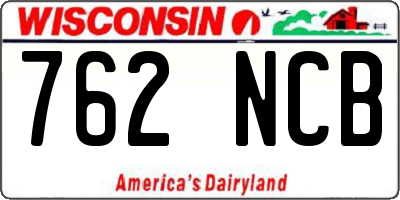 WI license plate 762NCB