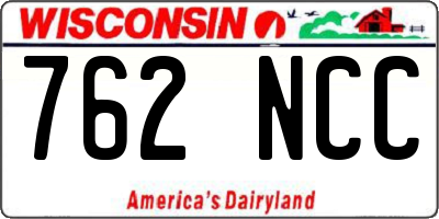WI license plate 762NCC