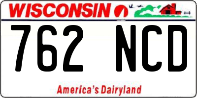 WI license plate 762NCD