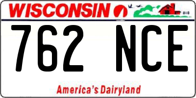 WI license plate 762NCE