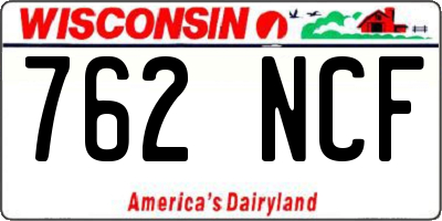 WI license plate 762NCF