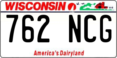 WI license plate 762NCG