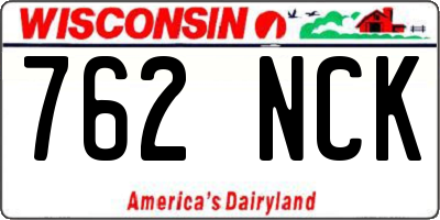 WI license plate 762NCK