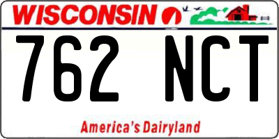 WI license plate 762NCT