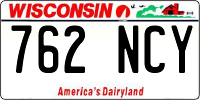 WI license plate 762NCY