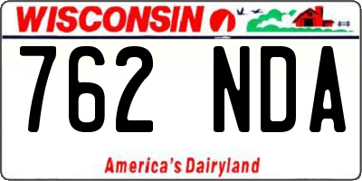 WI license plate 762NDA