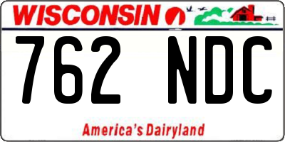 WI license plate 762NDC