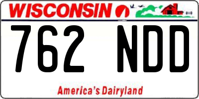 WI license plate 762NDD