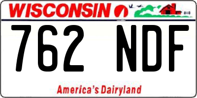 WI license plate 762NDF