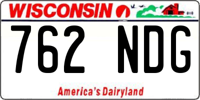 WI license plate 762NDG